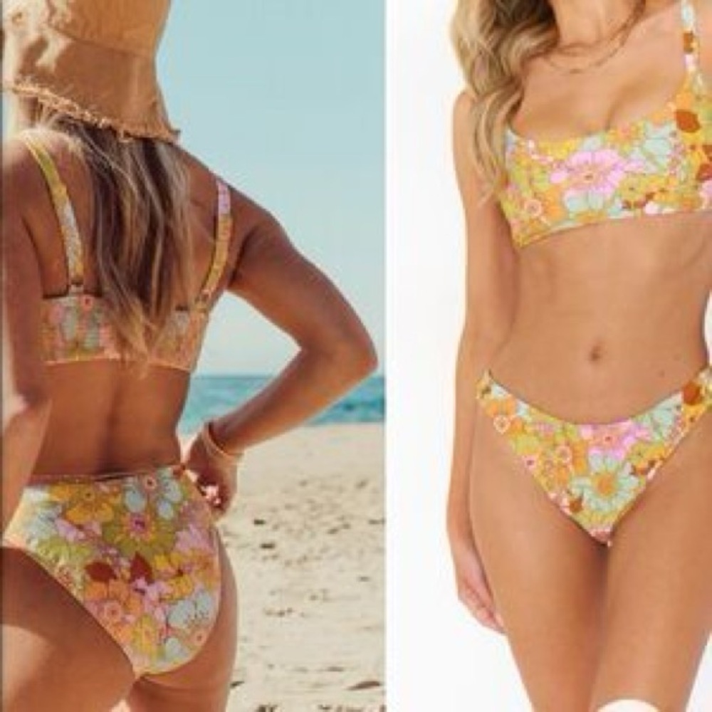 Show Me Your MuMu Floral Island Bikini size XL NWT vacation boho tropical chic